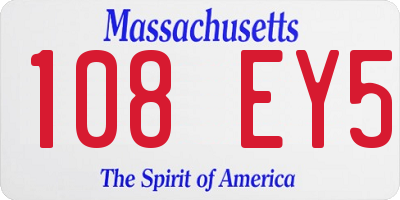 MA license plate 108EY5