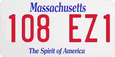 MA license plate 108EZ1