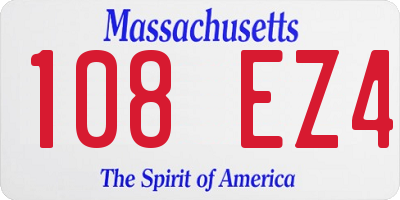 MA license plate 108EZ4