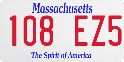 MA license plate 108EZ5