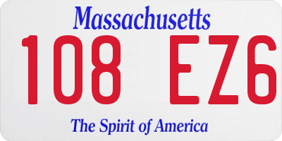 MA license plate 108EZ6
