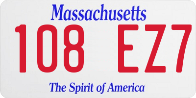 MA license plate 108EZ7