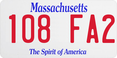 MA license plate 108FA2