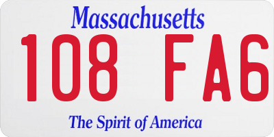 MA license plate 108FA6