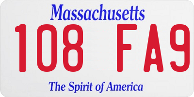 MA license plate 108FA9