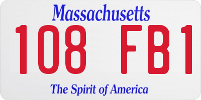 MA license plate 108FB1