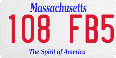 MA license plate 108FB5