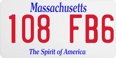 MA license plate 108FB6