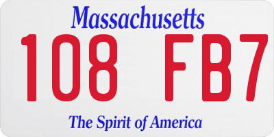 MA license plate 108FB7
