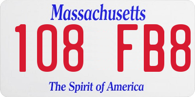MA license plate 108FB8