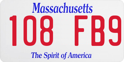MA license plate 108FB9