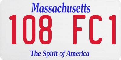MA license plate 108FC1