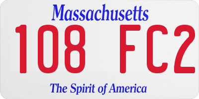MA license plate 108FC2