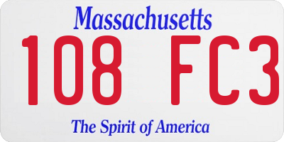 MA license plate 108FC3
