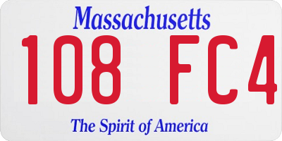 MA license plate 108FC4