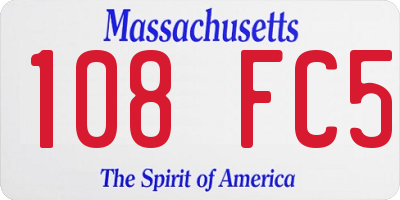MA license plate 108FC5