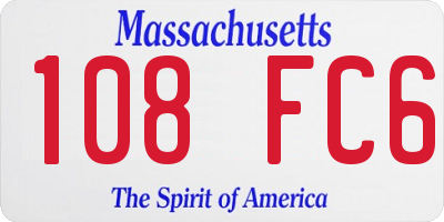 MA license plate 108FC6