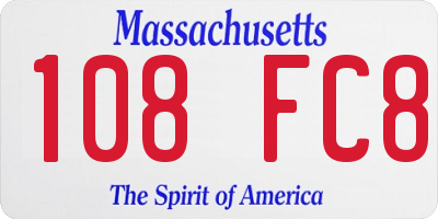 MA license plate 108FC8