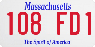 MA license plate 108FD1