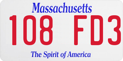 MA license plate 108FD3