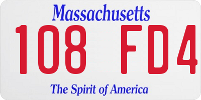 MA license plate 108FD4