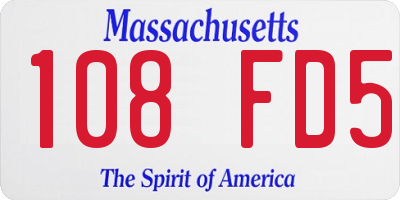 MA license plate 108FD5