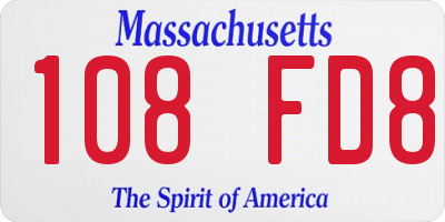 MA license plate 108FD8