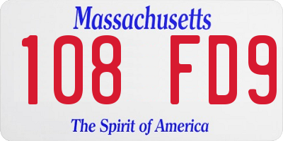 MA license plate 108FD9