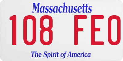 MA license plate 108FE0