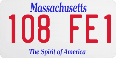 MA license plate 108FE1