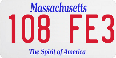 MA license plate 108FE3