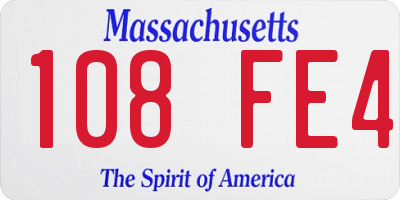 MA license plate 108FE4