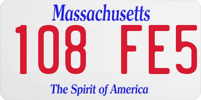 MA license plate 108FE5