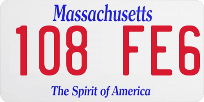 MA license plate 108FE6