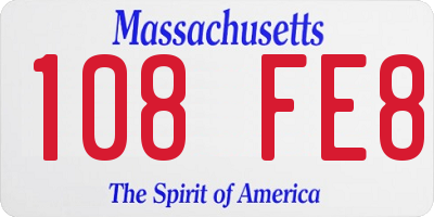 MA license plate 108FE8