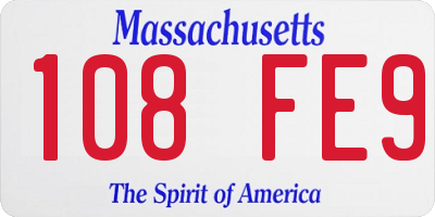 MA license plate 108FE9