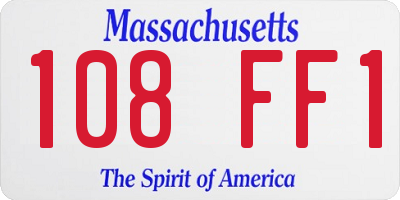 MA license plate 108FF1