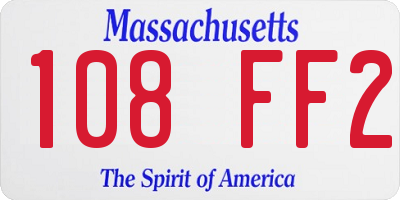 MA license plate 108FF2