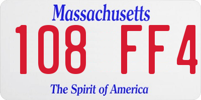 MA license plate 108FF4