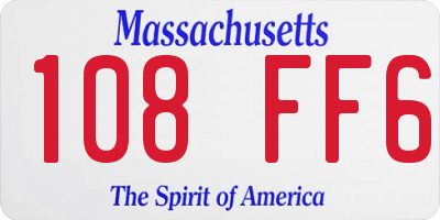 MA license plate 108FF6