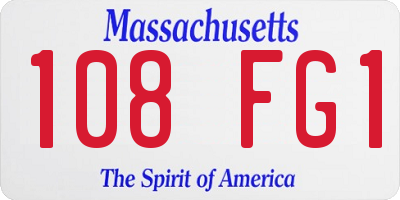 MA license plate 108FG1