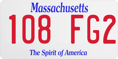 MA license plate 108FG2