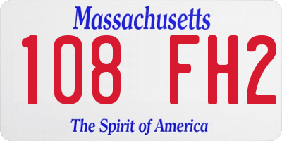 MA license plate 108FH2