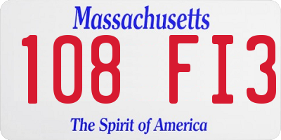 MA license plate 108FI3