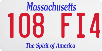 MA license plate 108FI4