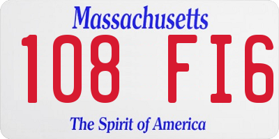 MA license plate 108FI6