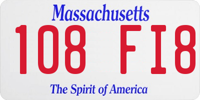 MA license plate 108FI8
