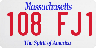 MA license plate 108FJ1