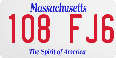 MA license plate 108FJ6