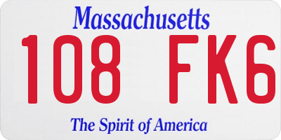 MA license plate 108FK6